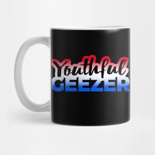 Youthful Geezer Brand Logo Red White Blue Logo Mug